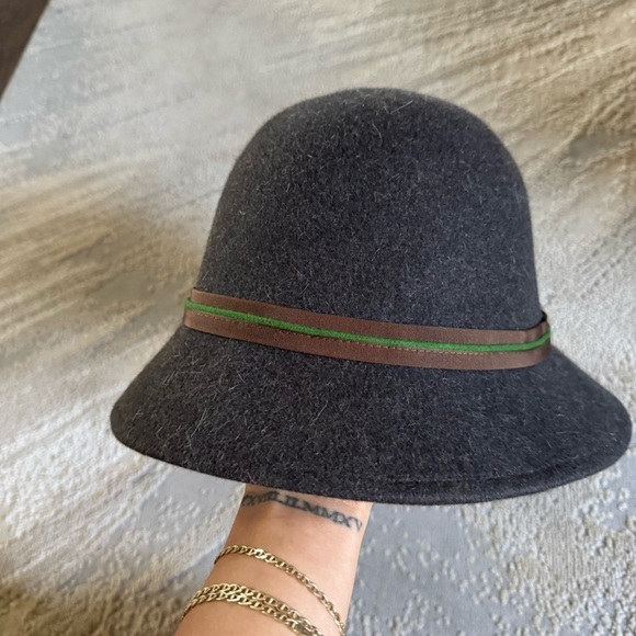 Hutmacher Zapf felt gray hat brown olive green ribbon with gold main image 9
